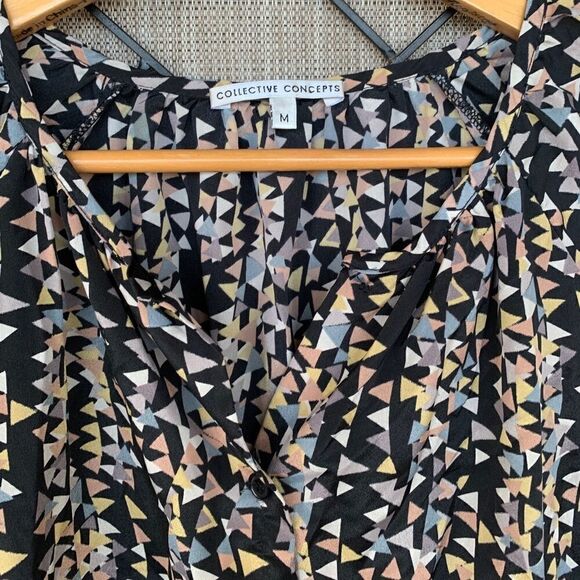 Collective Concepts Black Multi Colored Dress M - Picture 2 of 3